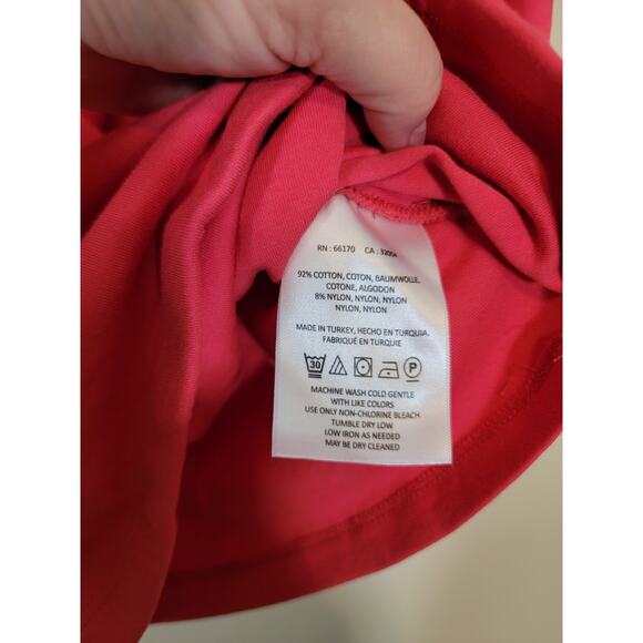 Maeve by Anthropologie Curran Crossover Fuax Wrap Top Surplice Coral Medium READ - Picture 5 of 9